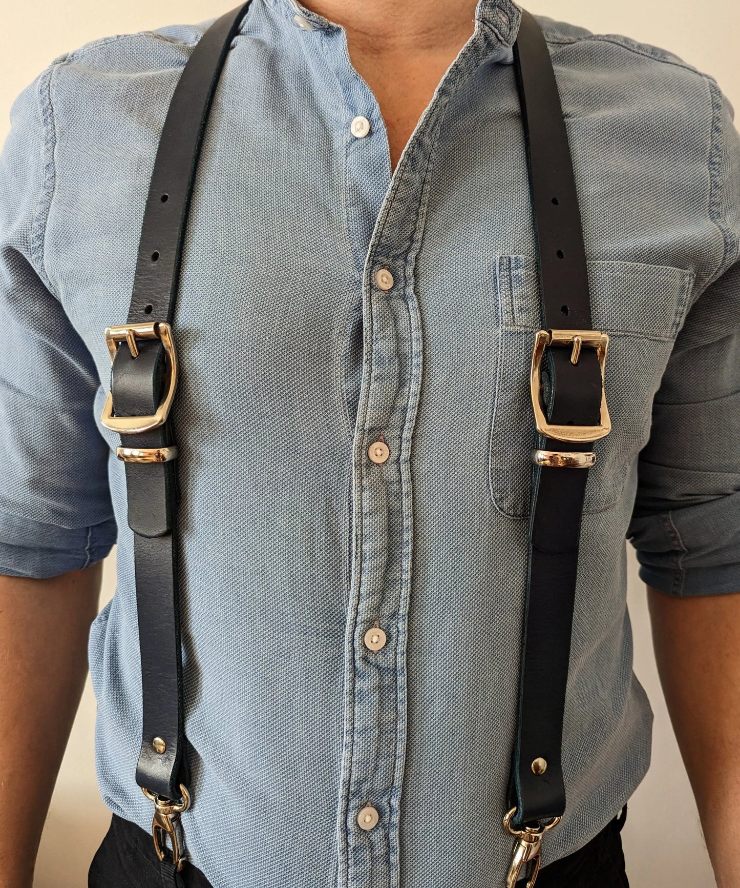 Classic Leather Braces. Unisex trouser braces